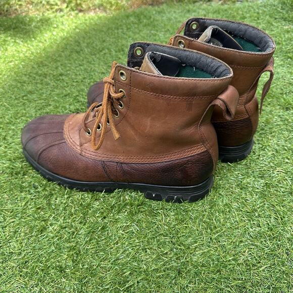 Polo Ralph Lauren Burson Duck Leather Lace Up‎ Boots Mens Size 10 D Brown main image 8